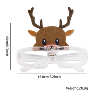 Lunettes de fête Noël Père Noël et rennes, monture verte, accessoire photo amusant pour le dîner de Noël en famille – Vente chaude