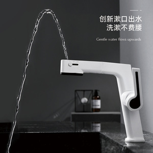 Rainbow Pull Out Basin Faucet Single Handle <b>Deck</b> Mounted With Built In Water Filter Ceramic Valve Core - Product Image 4