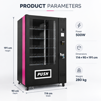 Distributeur automatique de snacks intelligents, distributeur automatique de boissons, machine de vente au détail à plateau spiralé avec accepteur de pièces et de billets