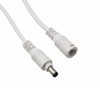 Câble d'alimentation étanche IP44 DC5521 5A 12V à verrouillage automatique, connecteur en cuivre 5,5x2,1mm 2 broches, PVC noir, pour panneau LED, usage industriel