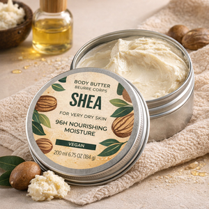 <span class=keywords><strong>Crema</strong></span> Corpo al Burro di Karité 200ml, Nutriente 96H, Eco-Friendly, Vegana e Cruelty-Free, Senza Profumo, Idratante Biologica per <span class=keywords><strong>Pelle</strong></span> Sensibile - Product Image 2