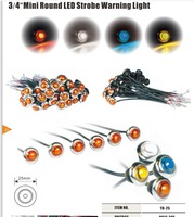 3/4 pouces mini rond ambre rouge Chrome remorque feux de position latéraux LED stroboscopique Waring lumière camions tracteurs feux de gabarit
