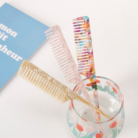 Peigne en acétate de cellulose extra-luxe à motif marbré, outil de coiffure et de sectionnement des cheveux, antistatique, à dents fines, pour salon et usage domestique