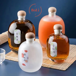 Botellas de licor personalizadas Garafa Diamante Korked botella de vidrio con tapa de corcho para agua fruta jugo Ron Gin Tequila licor Spirtis - Product Image 3