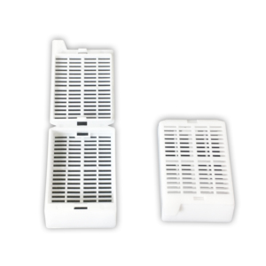 Chất lượng cao phòng thí nghiệm sử dụng POM Nhựa Sọc vuông lỗ mẫu mô học gấp mở ra mô nhúng xử lý Cassette - Product Image 1