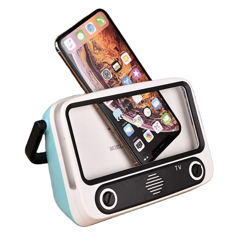 Hot!!! Retro TV Style Phone Holder Sound Speaker Amplifier Desk Dock Docking Phone Stand peter hot TV speaker