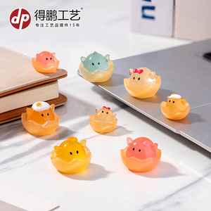 Mini Eggshell Chick Resin Figurine <b>Desk</b> Decor Multi Piece Set Easter Gift - Product Image 3