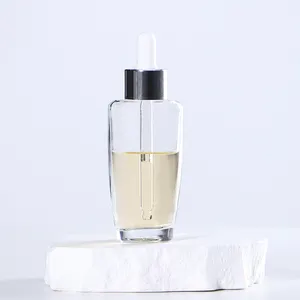 2024 Round Shape Empty Luxury Hair Oil Cosmetic Packaging Essential Oil Dropper Glass Bottles