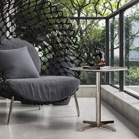 Table basse moderne simple et ronde en pierre naturelle de luxe, table d'appoint en acier inoxydable pour canapé, usage domestique de luxe léger
