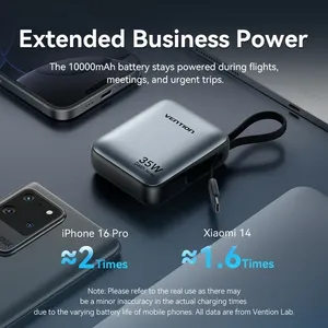 Batería Externa Vention CCC de 10000mAh y 35W, Carga Rápida, Portátil, Mini Power Bank 3C para iPhone 17, <span class=keywords><strong>Xiaomi</strong></span> - Product Image 4