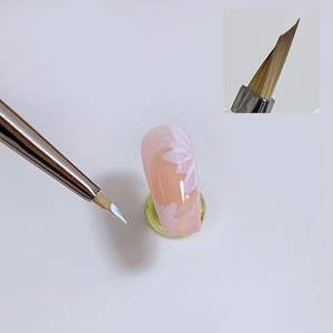 Hechunzi-Brosse à ongles monobloc, stylo à <span class=keywords><strong>dessin</strong></span> pour la conception des ongles, brosse à ongles pour dessiner des pétales et des papillons - Product Image 1