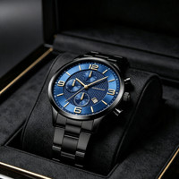 Jam Tangan Quartz Pria Desain Fashion Grosir dengan Tali Baja Anti Karat dan Dial Penunjuk, Cocok untuk Hadiah, Relogio Masculino