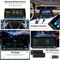 Autoradio Podofo 6,86 pouces 1 Din, autoradio de voiture, radio sans fil Carplay Android Auto, lecteur MP5, égaliseur, Bluetooth, FM, DVR, Type-C, USB, OEM, d'usine