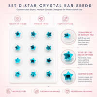 Patchs auriculaires décoratifs Crystal Blue Star pour thérapie auriculaire, graines de pression pour points auriculaires