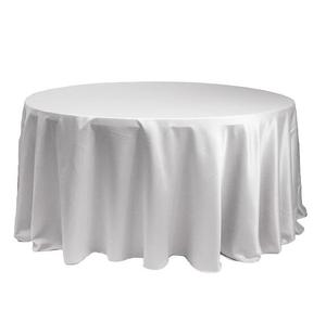 <strong>White</strong> Custom <strong>Round</strong> Lamour Wholesale Manufacture Matte Satin Table Cloths for Weddings Tableclorh - Product Image 1