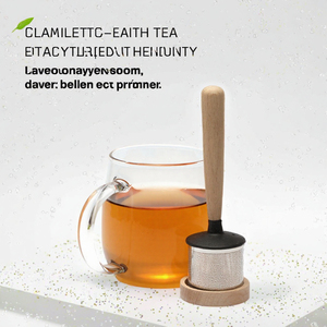 Infuseur à thé en acier inoxydable écologique avec poignée en bois et filtre pour tasse à thé - Vente flash - Product Image 3