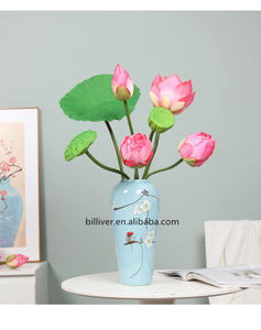 Di alta qualità grande e piccola seta artificiale loto fiore bocciolo Seedpod foglia per la casa all'aperto decorazione interna per la festa della mamma - Product Image 5