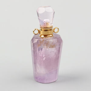 Bouteille de <span class=keywords><strong>parfum</strong></span> en cristal d'améthyste naturelle de haute qualité Huile essentielle Artisanat de guérison Élégant haut de gamme - Product Image 4