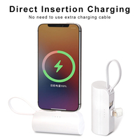Mini batterie externe OEM Li-Polymère 5000mAh 10W à charge rapide, charge sans fil, câble intégré, support de téléphone, écran LCD portable KC