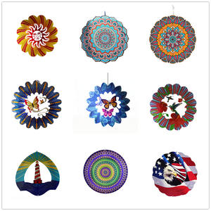 สปินเนอร์ลมโลหะสแตนเลสสตีลแมนดาลา,ของตกแต่งสวนศิลปะจลน์กลางแจ้งขนาดใหญ่12นิ้วแบบกำหนดเอง - Product Image 5