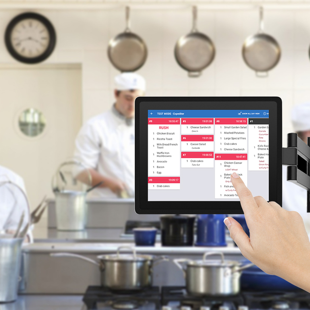 IP65 Fully Waterproof 10.1 15.6 Inch Capacitive All-in-One Panel PC Commercial Kitchen Display System Restaurant KDS Industrial