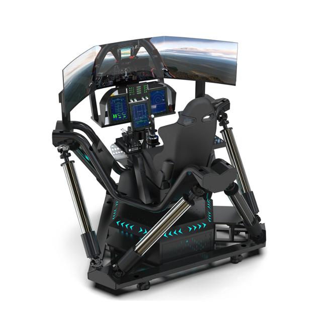 Immersive 3 Screen Flight Cockpit Simulator 6DOF Electric Motion Platform Custom Flight Simulation Equipment