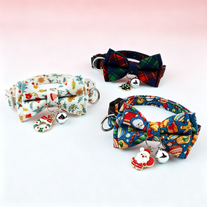 Nouveau Collier de Noël Festif Ajustable pour <span class=keywords><strong>Animaux</strong></span> de Compagnie (Chats et Chiens) avec Nœud Papillon Amovible en Polyester – Série d'Accessoires de Fête - Product Image 5