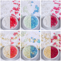Nail fashion heart light colour changing 3D nail charm Uv Light love manucure accessories mixed size resin heart nail charms