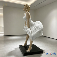 Patung Marilyn Monroe Ukuran Asli 165cm dari Fiberglass Desain Eropa Pahatan Tangan Figur Resin Harga Pabrik