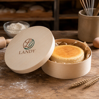 Boîte à gâteau ronde jetable en bois de qualité supérieure avec logo personnalisé, emballage écologique et durable pour cheesecake