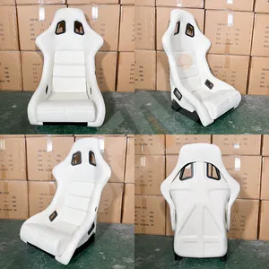 SEAHI高品质白色玻璃纤维改装汽车座椅通用可调汽车赛车座椅