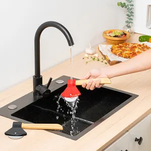 Axe Shaped Pizza Cutter Wheel Stainless Steel Pizza Knife With Bamboo Handle <b>Cookie</b> Cake Pastry <b>Cutting</b> Tool Kitchen Accessories - Product Image 3