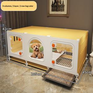 Jaula para Perros Pequeños con Inodoro Integrado, Caseta Tipo Villa de Una Habitación y Un Salón, Lista para Usar, para Cachorros, Uso Interior - Product Image 5