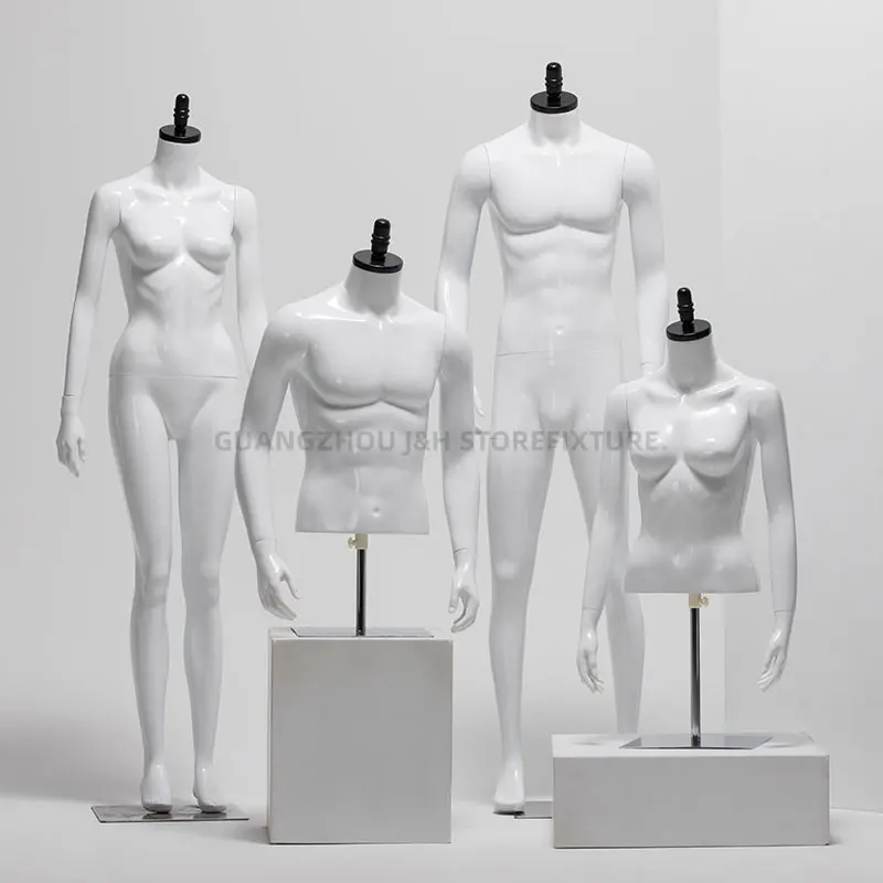 Beyaz kadın seksi modelleri için pencere gösterisi moda modelleri erkek erkek giyim mağazası olmadan baş mankenler tam vücut