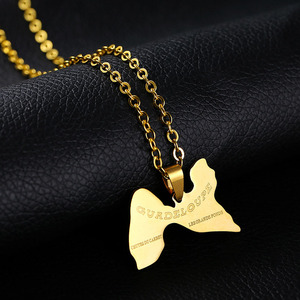 Collier avec pendentif carte <span class=keywords><strong>de</strong></span> guêpe pour femme, bijou <span class=keywords><strong>de</strong></span> couleur or - Product Image 2