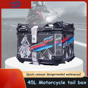 Ensemble de sacoches de moto en aluminium 45L 38L-pour B-M-W R1250GS Adventure R1200GS Valises latérales robustes Top Box Bagages étanches - Product Image 3