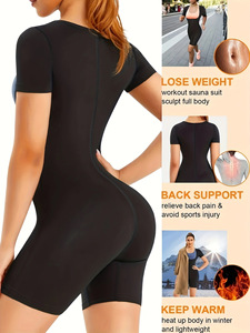 Wholesale Women Hot Thermo <b>Bodysuit</b> Jumpsuit Shapewear Fitness Workout Sweating <b>Body</b> <b>Shaper</b> Thigh Trimmer Shorts - Product Image 3