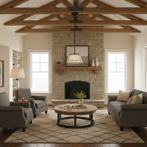 Lampada a Sospensione Vintage Stile Rustico, Decorazione per Cucina, <span class=keywords><strong>Filo</strong></span> di Rame Nero, Paralume in Tessuto Beige, Lampada a Sospensione <span class=keywords><strong>LED</strong></span> a Gabbia - Product Image 2