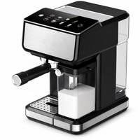 Machine à expresso à chauffage instantané à double chaudière, 20 bars, 1400W, pour usage commercial et domestique, avec réservoir à lait de 750 ml