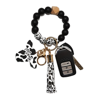 Neues Schlüssel bund Armband Armband Elastischer Schlüssel ring Armreif für Damen Silikon Perlen Schlüssel ring Armband