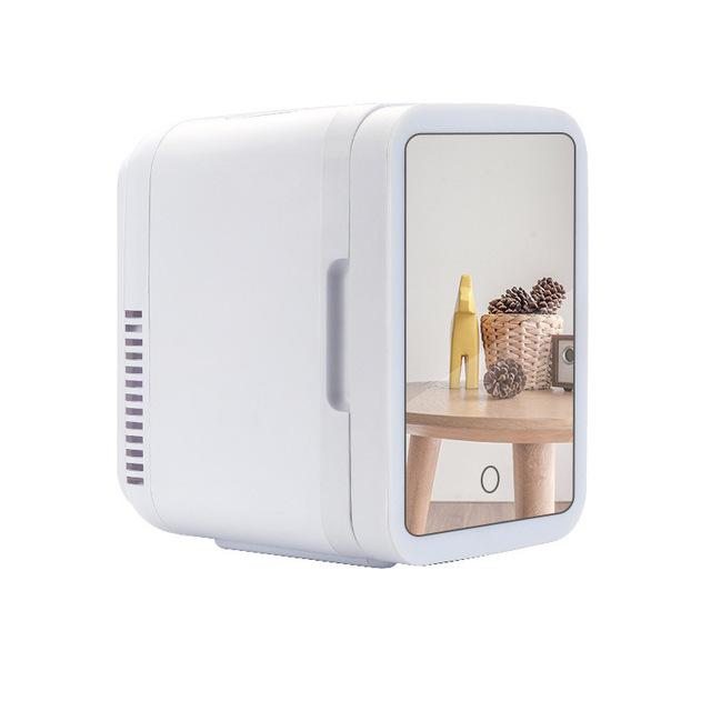 2024 New Arrivals Home Bedroom Portable Led Light Thermoelectric Skincare Makeup Cosmetic Mini Fridge With Mirror