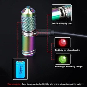 Mini lampe torche LED en alliage de titane 90LM, rechargeable par USB Type-C, outil EDC pour l'extérieur, lampe tactique de camping et d'urgence avec cordon - Product Image 5