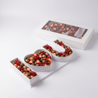 Caja de Regalo Rectangular de Papel Rígido Recubierto, Ecológica, Biodegradable, Hecha a Mano, de Lujo, con la Inscripción I LOVE U, para el Día de San Valentín, con Lámina Dorada