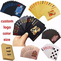 Naipes personalizados de alta calidad que imprimen póker Pvc impermeable plástico Oro Negro naipes a granel