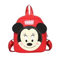 Disney-sac à dos en toile pour maternelle, Mickey et minnie mouse, imperméable, matière respirante, mignon