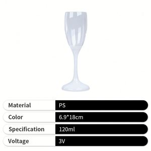 Flûtes à champagne en plastique pas chères, verres à vin lumineux créatifs à LED pour mariage - Product Image 4