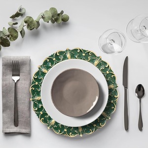 Platos Base Decorativos Verdes Personalizados de Plástico para Platos de Cena, Fiestas, Bodas, Acción de Gracias, Navidad - Product Image 3