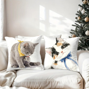 Adorable coussin en forme de chat pour une ambiance de Noël chaleureuse et douillette sur le canapé. - Product Image 3