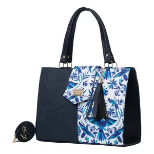 Bolso Tote de Yute Azul Marino para Mujer Fana Deva Artículo en Oferta - Product Image 4