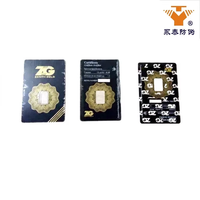 Ensemble de cartes PVC numérotées recto-verso en forme de pièce d'or, sérigraphiées, avec finition estampage à chaud, carte magnétique avec emballage lingot